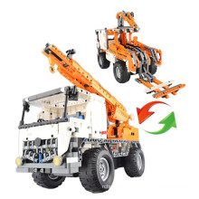 DWI Dowellin DIY education Toys 2 in 1 RC Mobile Crane Building Blocks Car with 838Pcs Kits